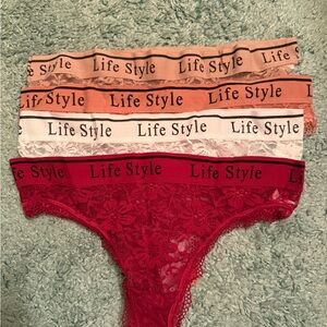 Lace Panties Thong Set